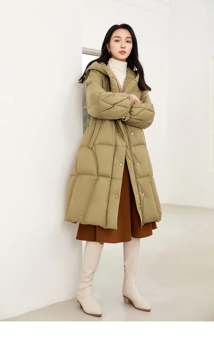 SENTUBILA Women's Winter Puffer Down Jacket Women 2024 Hooded Lantern Sleeve Windproof Mid-Length Down Coats Ladies W44Y58448X SENTUBILA Women's Winter Puffer Down Jacket Women 2024 Hooded Lantern Sleeve Windproof Mid-Length Down Coats Ladies W44Y58448X