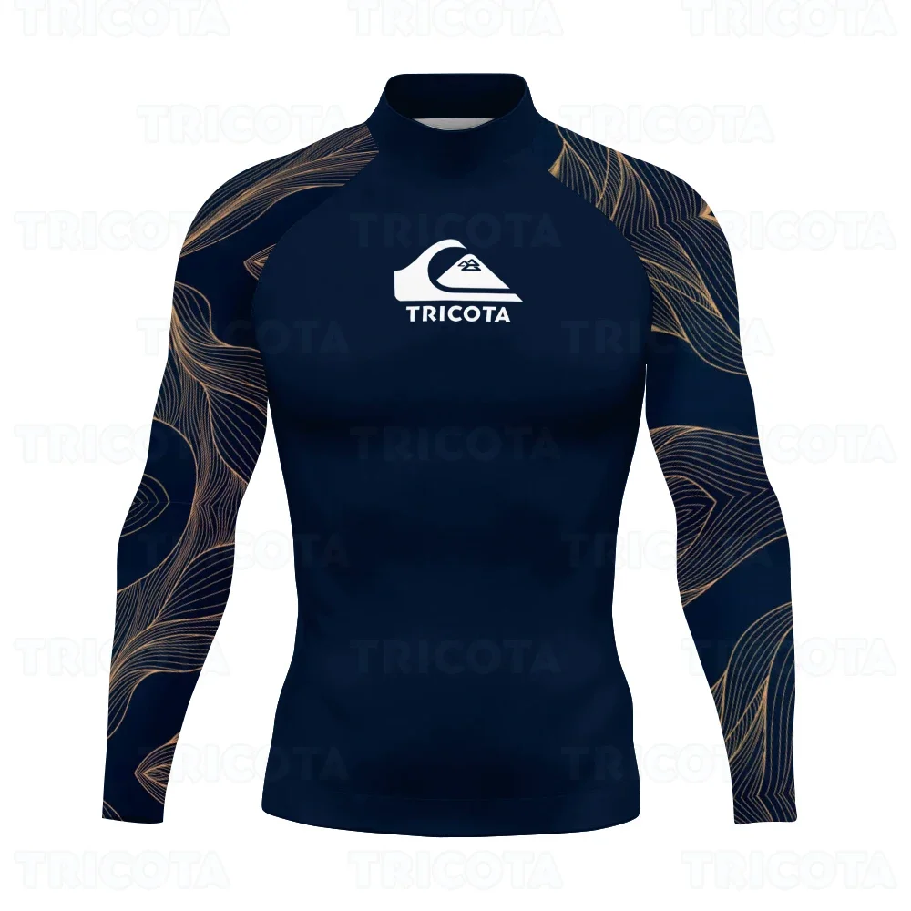 

Мужская плавательная футболка для серфинга, пляжная одежда для плавания с защитой от УФ-лучей, одежда для плавания с длинным рукавом, гидрокостюм для дайвинга, топы для серфинга