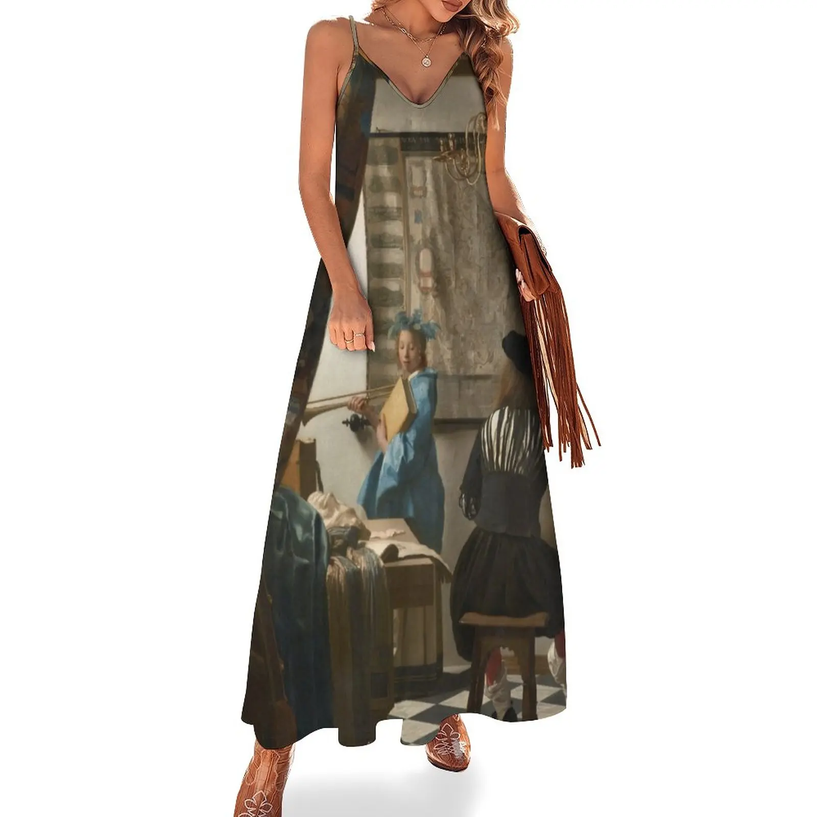 Jan Vermeer - The Art of Painting Sleeveless Dress Women's skirt Evening dresses
Jan Vermeer - The Art of Painting Sleeveless Dress Women's skirt Evening dresses