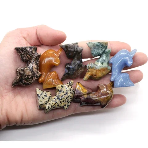1.5" Dolphin Statue Natural Crystal Amethyst Rose Quartz Animals Fish Figurine Healing Stone Home Decor Crafts Ornaments Gift
1.5" Dolphin Statue Natural Crystal Amethyst Rose Quartz Animals Fish Figurine Healing Stone Home Decor Crafts Ornaments Gift