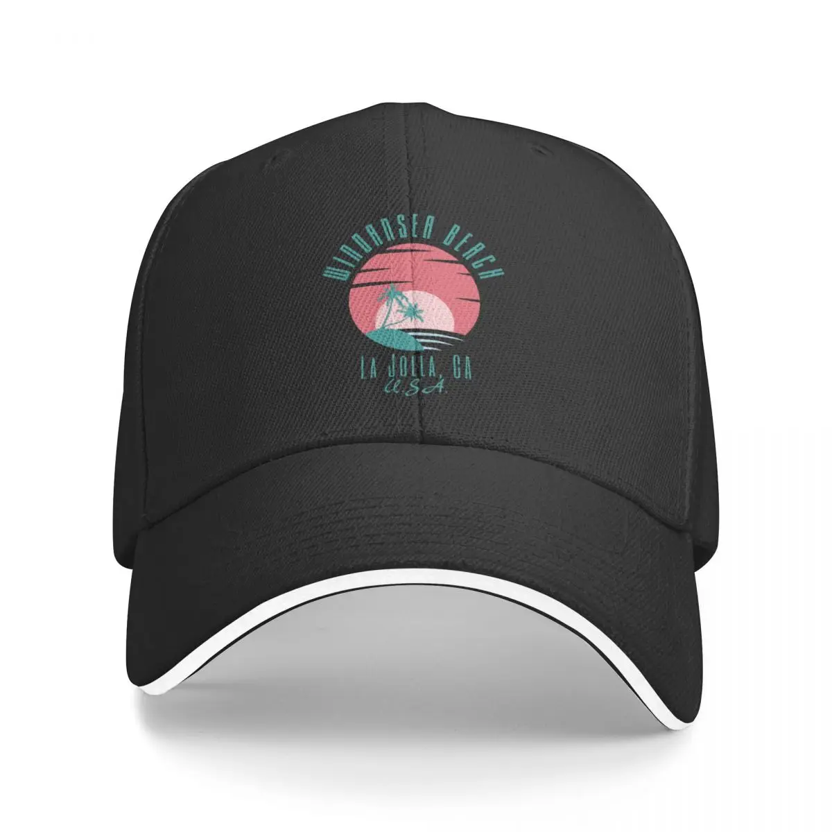 

Retro Eighties Windansea Beach La Jolla California U.S.A.- Pastel Green Text Baseball Cap Golf Hats For Women Men's