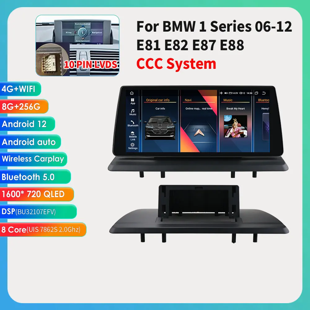 10,33 "Android Авторадио для BMW 1 серии 06-12 E81 E82 E87 E88 CCC CIC мультимедийный плеер DSP Carplay 4G wifi GPS навигация Стерео FM
10,33 "Android Авторадио для BMW 1 серии 06-12 E81 E82 E87 E88 CCC CIC мультимедийный плеер DSP Carplay 4G wifi GPS навигация Стерео FM