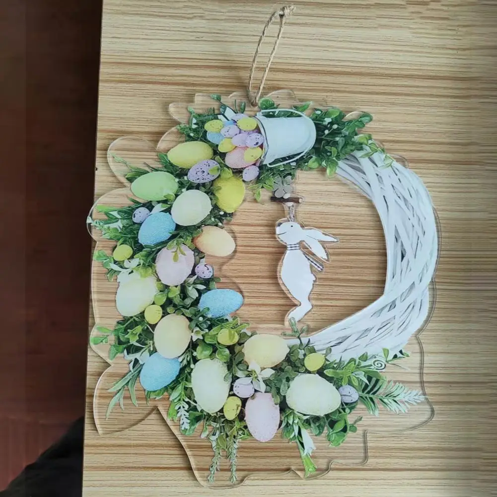 

Easter Wreath Useful Durable Easy to Hang Butterfly Design Rabbit Wreath Happy Easter Decoration Home Decor