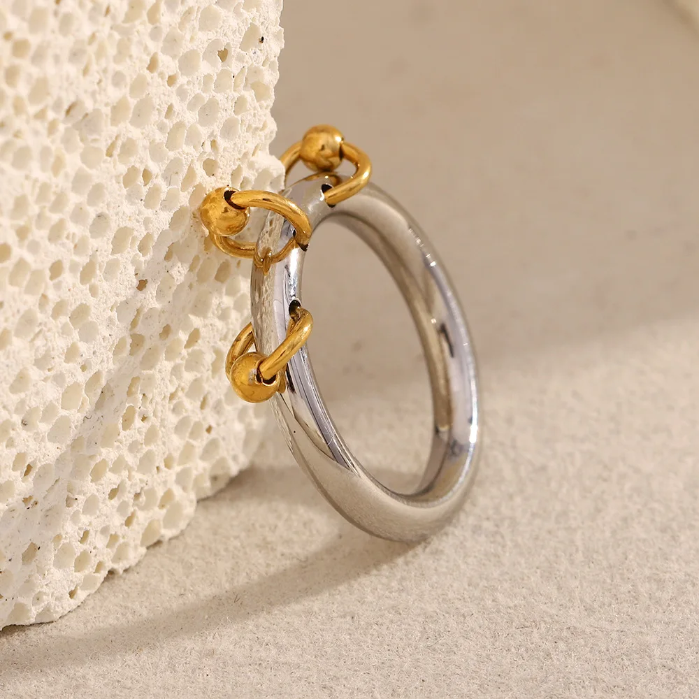 316L Stainless Steel Two-color Mix Color Rings for Women Men Waterproof Jewelry Women's Charm Statement Ring Cool Gifts Anillos 21 Sbfaf70b8f53e48b581cd97f2cb69ef0dW
