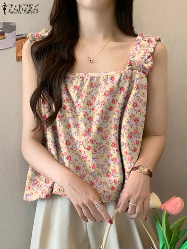 2023 ZANZEA Woman Floral Printed Tank Tops Bohemian Casual Blouse Stylish Sleeveless Blusas Summer Female Elegant Beach Shirt
2023 ZANZEA Woman Floral Printed Tank Tops Bohemian Casual Blouse Stylish Sleeveless Blusas Summer Female Elegant Beach Shirt