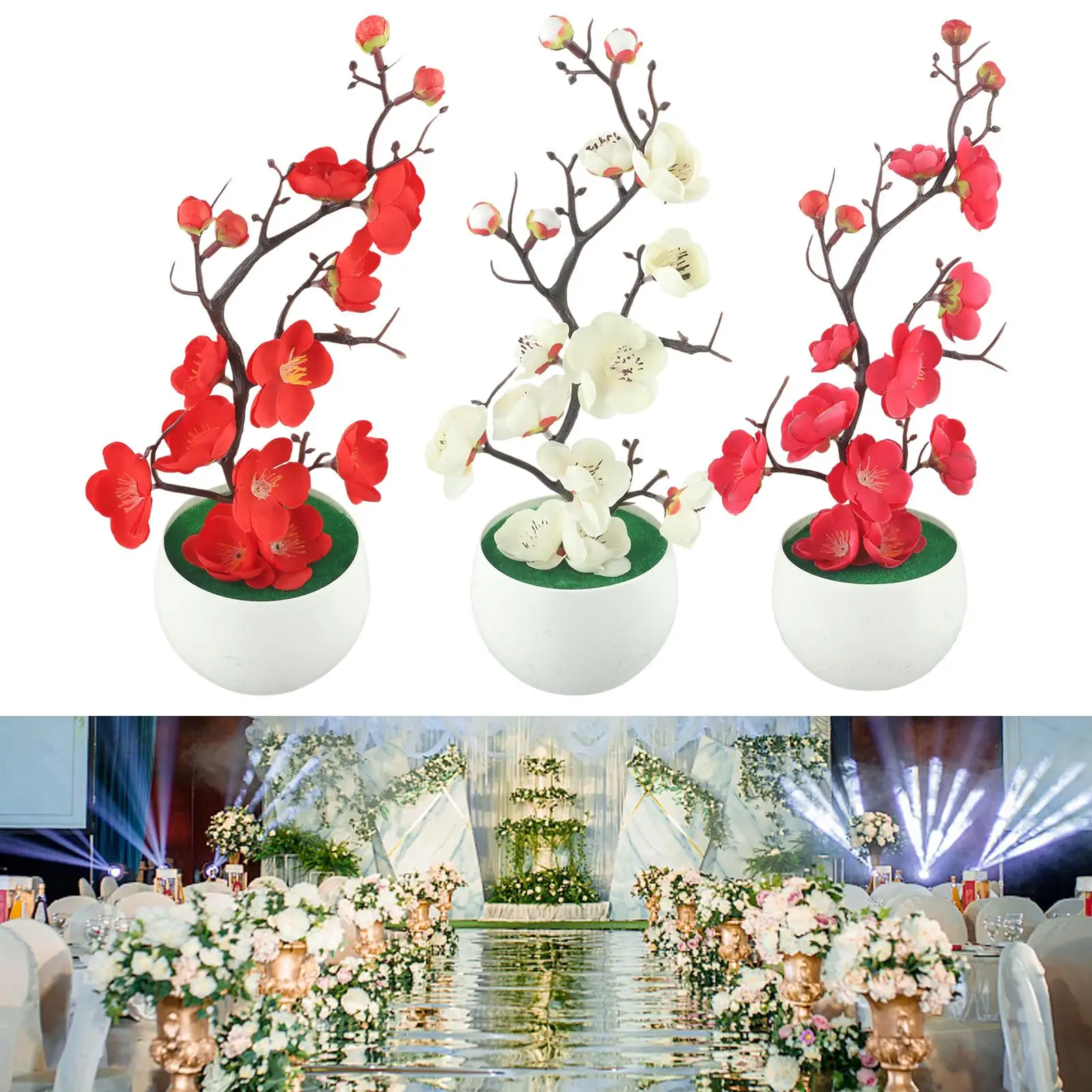 1x Bonsai Silk Flowers Artificial Potted Plants Blossoms Simulation Winter Plum Branch Vases Wedding Home Room Decoration
1x Bonsai Silk Flowers Artificial Potted Plants Blossoms Simulation Winter Plum Branch Vases Wedding Home Room Decoration