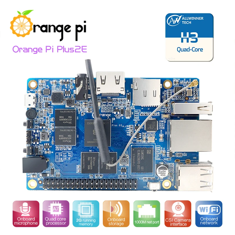 Orange Pi Plus 2E 2GB RAM Mini PC Quad-Core Allwinner H3 SoC Gigabit Wifi SBC Board Orange Pi Plus2E Single Board Computer
Orange Pi Plus 2E 2GB RAM Mini PC Quad-Core Allwinner H3 SoC Gigabit Wifi SBC Board Orange Pi Plus2E Single Board Computer