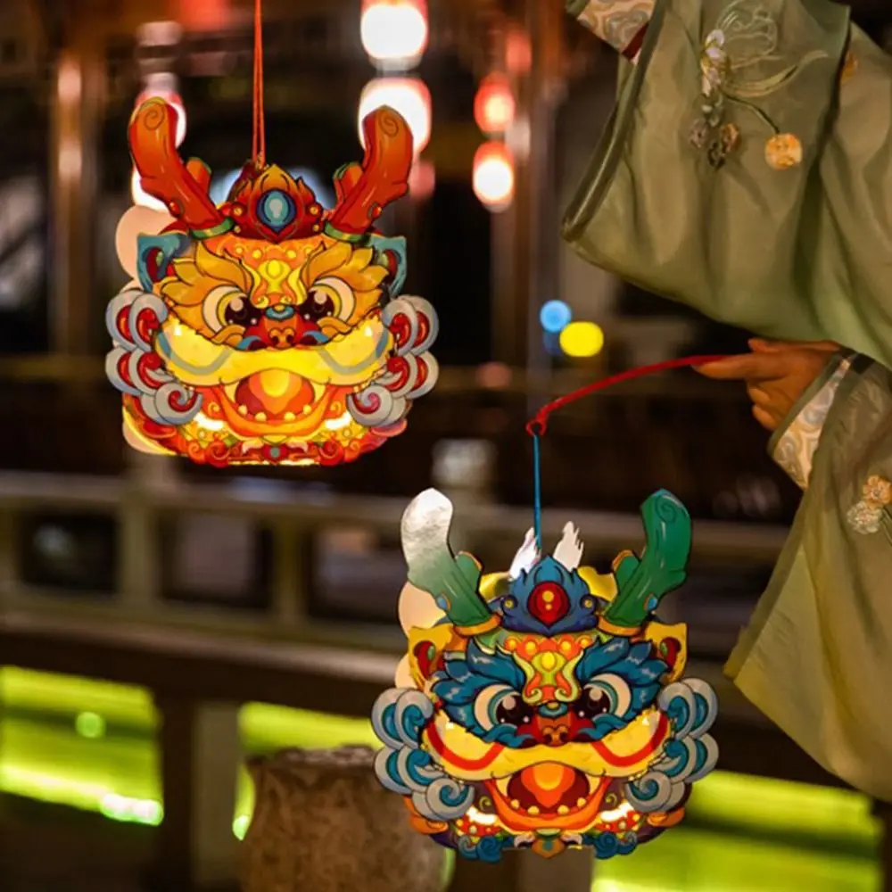 

Cartoon Dragon National Tide Lantern Intangible Cultural Heritage Diy Spring Festival Lights Luminous Minority