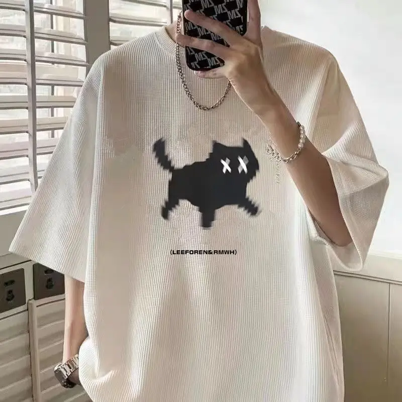 Fashion Korean simple short-sleeved T-shirt men summer ins trendy brand y2k waffle loose versatile round neck half sleeved top
Fashion Korean simple short-sleeved T-shirt men summer ins trendy brand y2k waffle loose versatile round neck half sleeved top