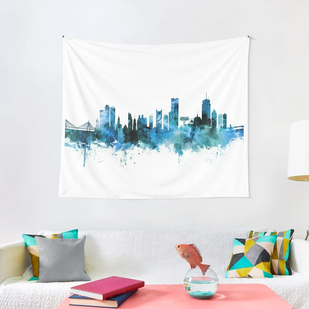 

Boston Massachusetts Skyline Tapestry Wall Carpet Aesthetic Room Decors Room Decorator Room Decor Korean Style Tapestry