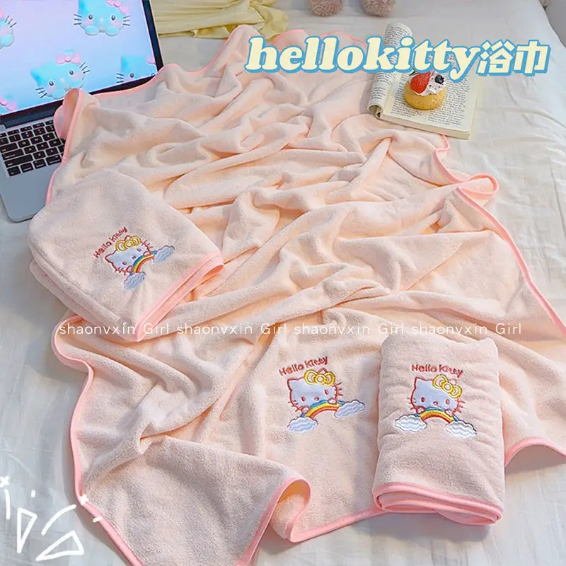 Kawaii Sanrio Hello Kitty Cute Cartoon Women's Bath Towel Home Absorbent Quick-Drying Towel Hair Drying Cap Three-Piece Set
Kawaii Sanrio Hello Kitty Cute Cartoon Women's Bath Towel Home Absorbent Quick-Drying Towel Hair Drying Cap Three-Piece Set