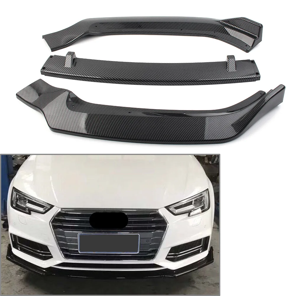 3Pcs Car Front Bumper Splitter Lip Spoiler Kit Decor Cover Trim For Audi A4 2017 2018 2019 Carbon Fiber ABS Plastic
3Pcs Car Front Bumper Splitter Lip Spoiler Kit Decor Cover Trim For Audi A4 2017 2018 2019 Carbon Fiber ABS Plastic