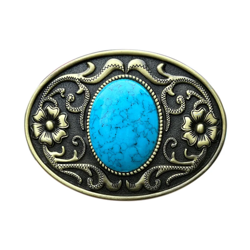 

Zinc alloy turquoise belt buckle Western cowboy