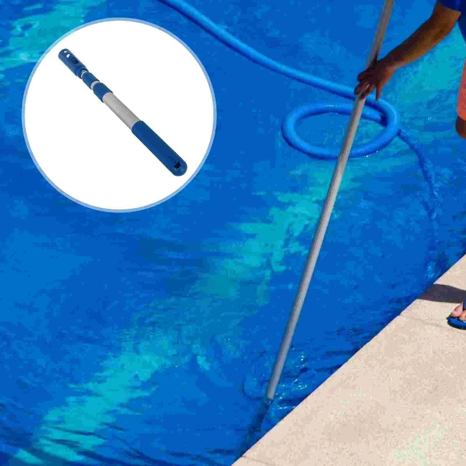 

Telescopic Swimming Pool Pole 3-Section Rod For Pool Skimmer Net Cleaning Lifesaving Rod Aluminum Rod