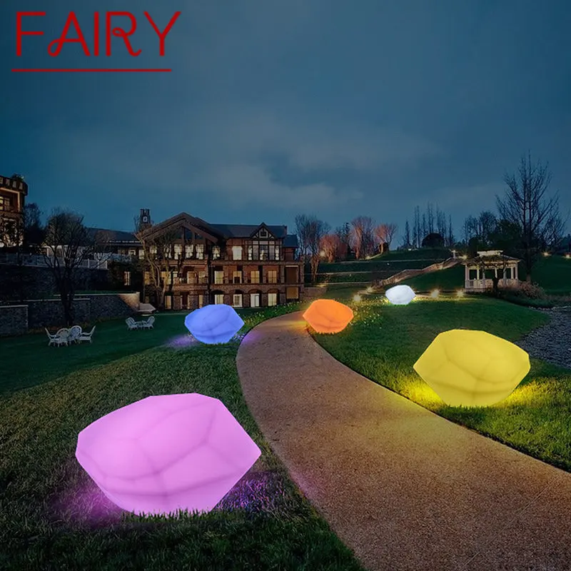 

FAIRY Modern 16 Colors Lawn Lights USB Electric Creative 3D White Stone With Remote Control IP65 Decor for Garden Park