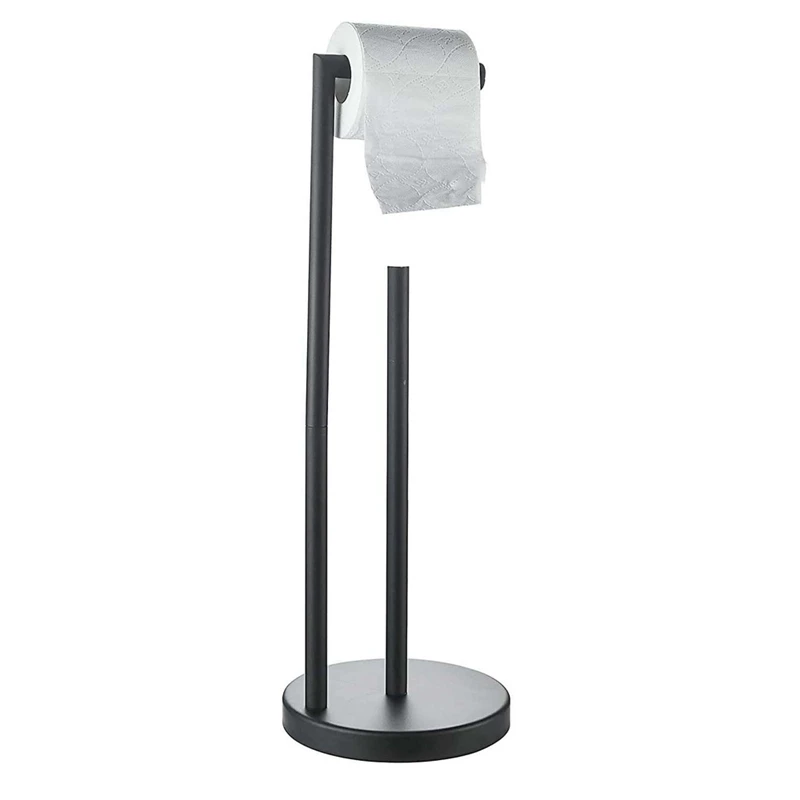 

Toilet Paper Holder Free Standing With Reserve 304 Stainless Steel Rustproof Pedestal Lavatory Tissue Roll Holder