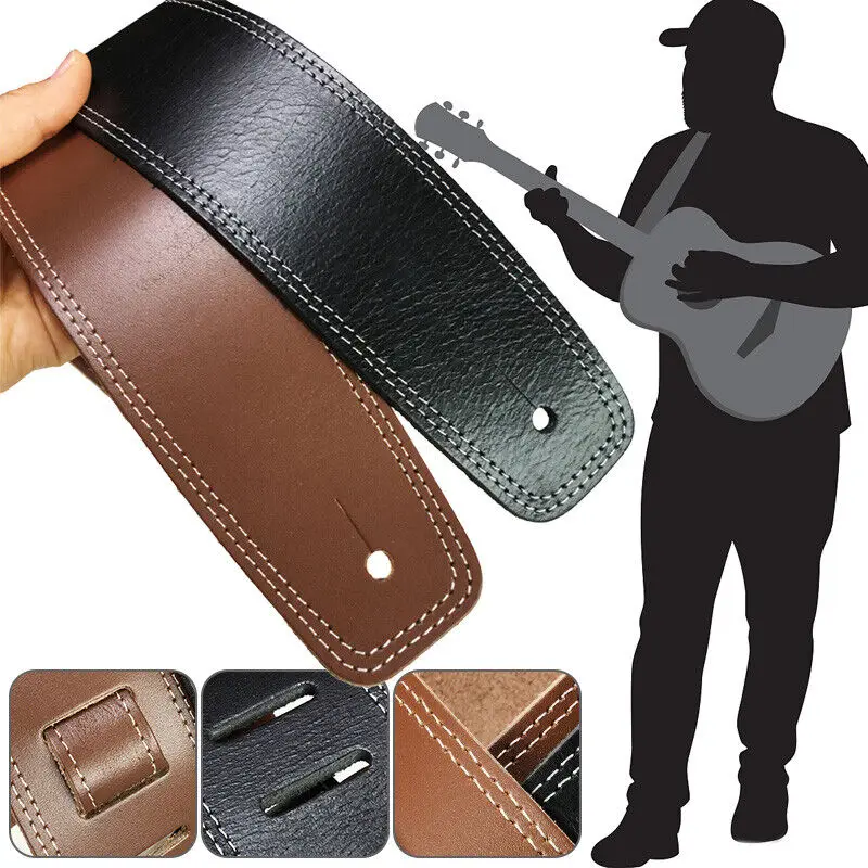 

New Cowhide Leather Guitar Strap Adjustable Classic Wear Resistance Durability Electric Acoustic Bass Guitar Accessories