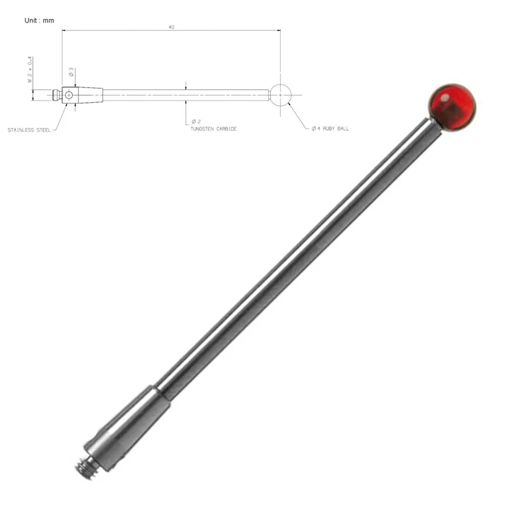 1pcs A-5003-0044 CMM Touch Probe Styli M2 Thread 4.0mm Ru By Ball Length 40mm Stylus Tungsten Carbide Stem CMM Testing Tools
1pcs A-5003-0044 CMM Touch Probe Styli M2 Thread 4.0mm Ru By Ball Length 40mm Stylus Tungsten Carbide Stem CMM Testing Tools