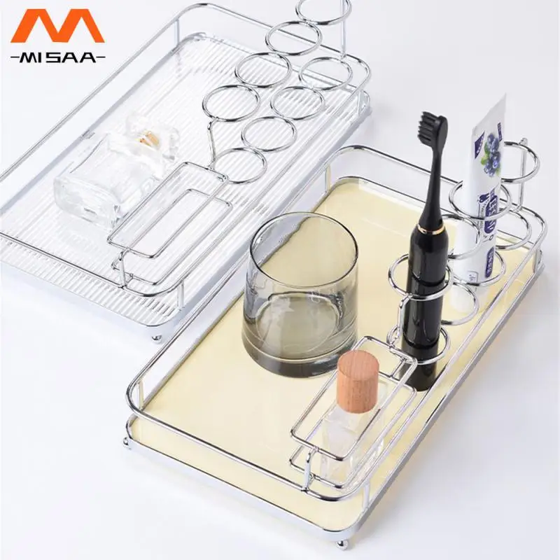 

Metal Toothbrush Holder Easy To Install Durable Save Space Convenient Large Exposure Toothbrush Holder Storage Rack Functional