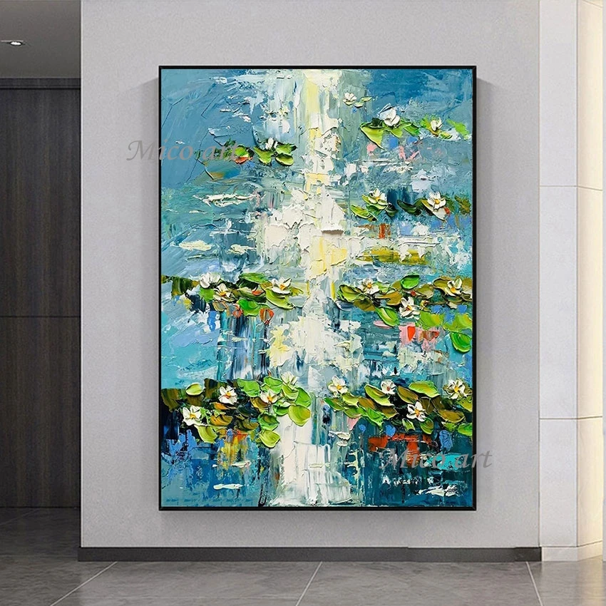 3D Lotus Flower Oil Painting Reproduction Unframed Modern Wall Art Canvas Picture Thick Acrylic Abstract Pond Landscape Drawing
3D Lotus Flower Oil Painting Reproduction Unframed Modern Wall Art Canvas Picture Thick Acrylic Abstract Pond Landscape Drawing