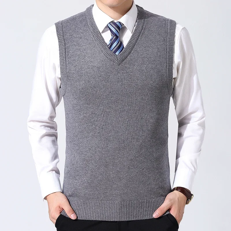 

Autumn New Men Sweater Vest Fashion Brand Knit Sleeveless Vest Pullover Mens Casual Sweaters Designer Woolen Man Clothing