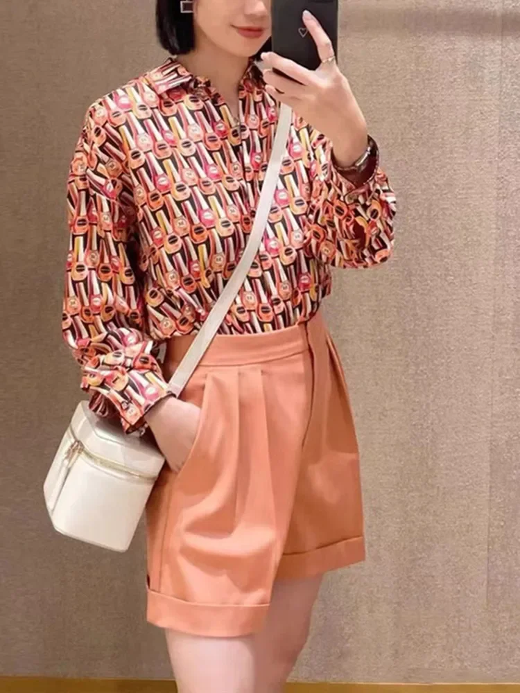 Women Shirt Letter Print Buttons OL 2023 Autumn Turn-down Collar Long Sleeve Blouse
Women Shirt Letter Print Buttons OL 2023 Autumn Turn-down Collar Long Sleeve Blouse