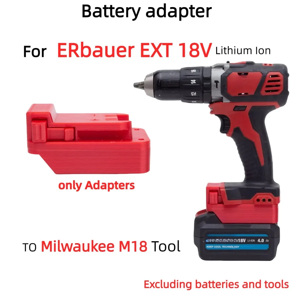 

Battery Adapter For ERbauer EXT 18V Lithium Battery Converter TO Milwaukee M18 Brushless Cordless Drill Tools (Only Adapter)