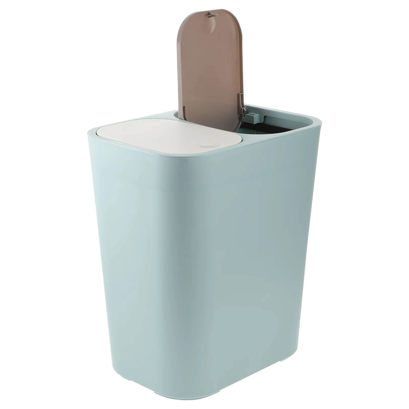 

Dual Trash Can Lid Dual Compartment Garbage Can Classified Recycling Bin Rectangular Trash Containers Waste Bin Kitchen