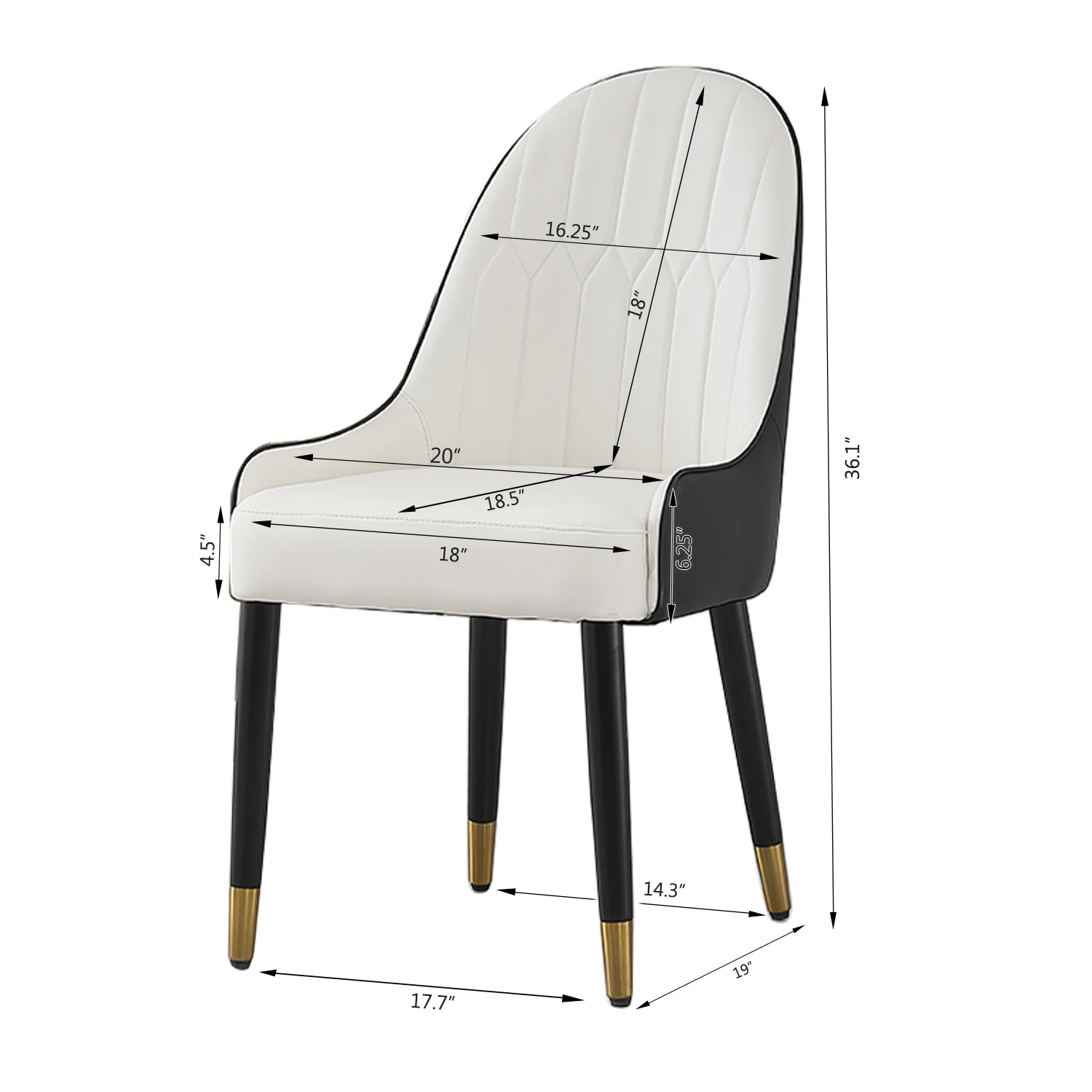 PU-Leather Chairs with Solid Wood Metal Legs & Backrest, Modern Desk Chair for Living Room, Dining Room, Brown with 2 pieces
PU-Leather Chairs with Solid Wood Metal Legs & Backrest, Modern Desk Chair for Living Room, Dining Room, Brown with 2 pieces
