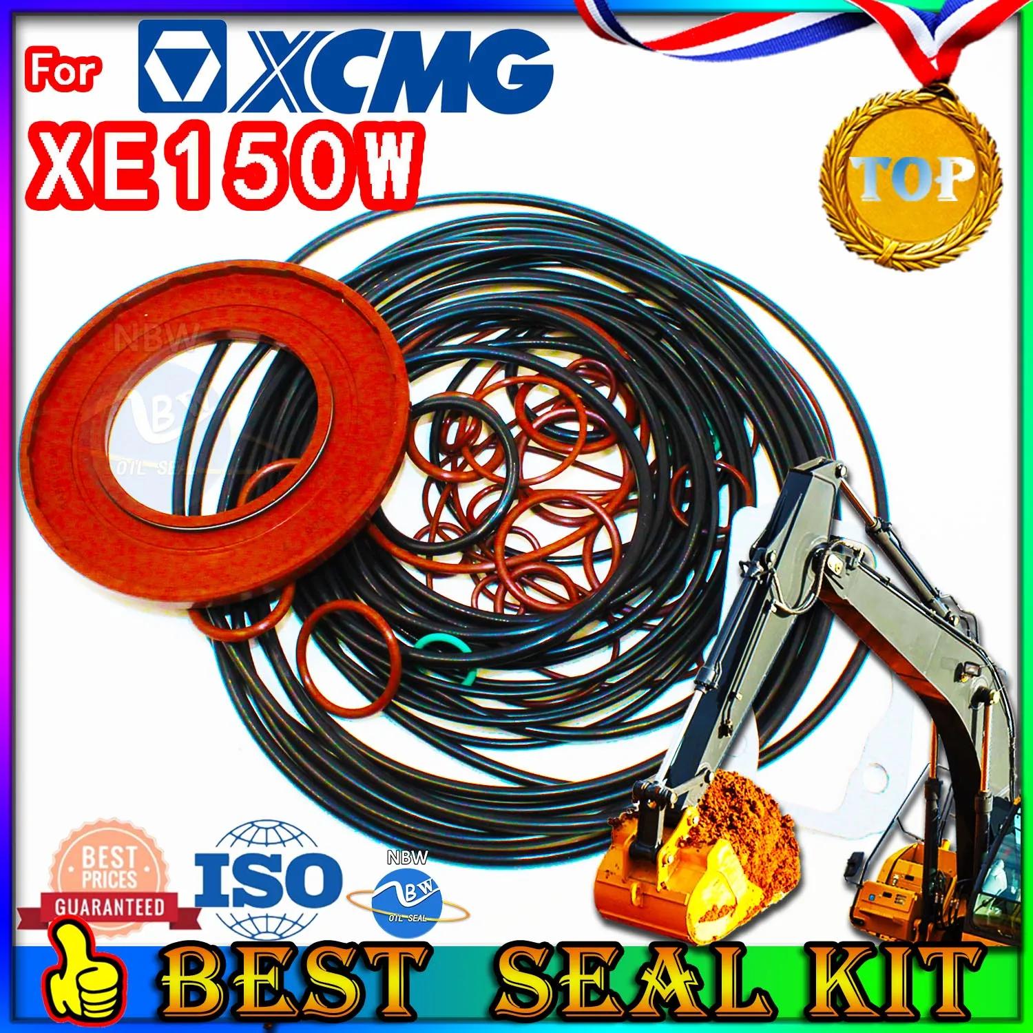 

For XCMG XE150W Oil Seal Repair Kit Boom Arm Bucket Excavator Hydraulic Cylinder Best Reliable Mend proof Center Swivel Pilot
