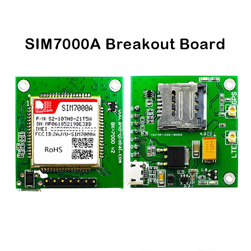 SIMCOM SIM7000A breakout board B2/B4/B12/B13 NB-IoT Module LTE CAT-M1(eMTC) GNSS (GPS GLONASS ) competitive with SIM900 SIM800
SIMCOM SIM7000A breakout board B2/B4/B12/B13 NB-IoT Module LTE CAT-M1(eMTC) GNSS (GPS GLONASS ) competitive with SIM900 SIM800