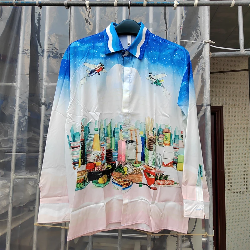 Real Photos Casablanca Hawaiian Shirts Delicious Food Print Long Sleeve Lapel Cardigan Stock Loose Casa Shirt for Men Women
Real Photos Casablanca Hawaiian Shirts Delicious Food Print Long Sleeve Lapel Cardigan Stock Loose Casa Shirt for Men Women