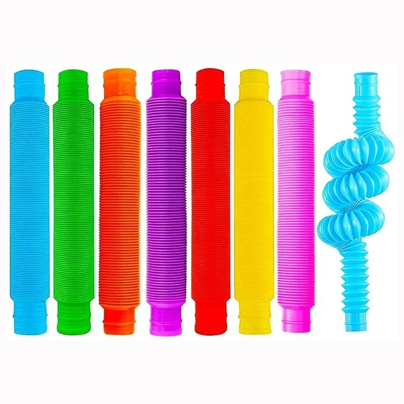 

A Slice Large Pop Tubes Fidget Toys Sensory for Stress Anxiety Relief for Children Adults Learning Toys Toddlers Stretch Tube