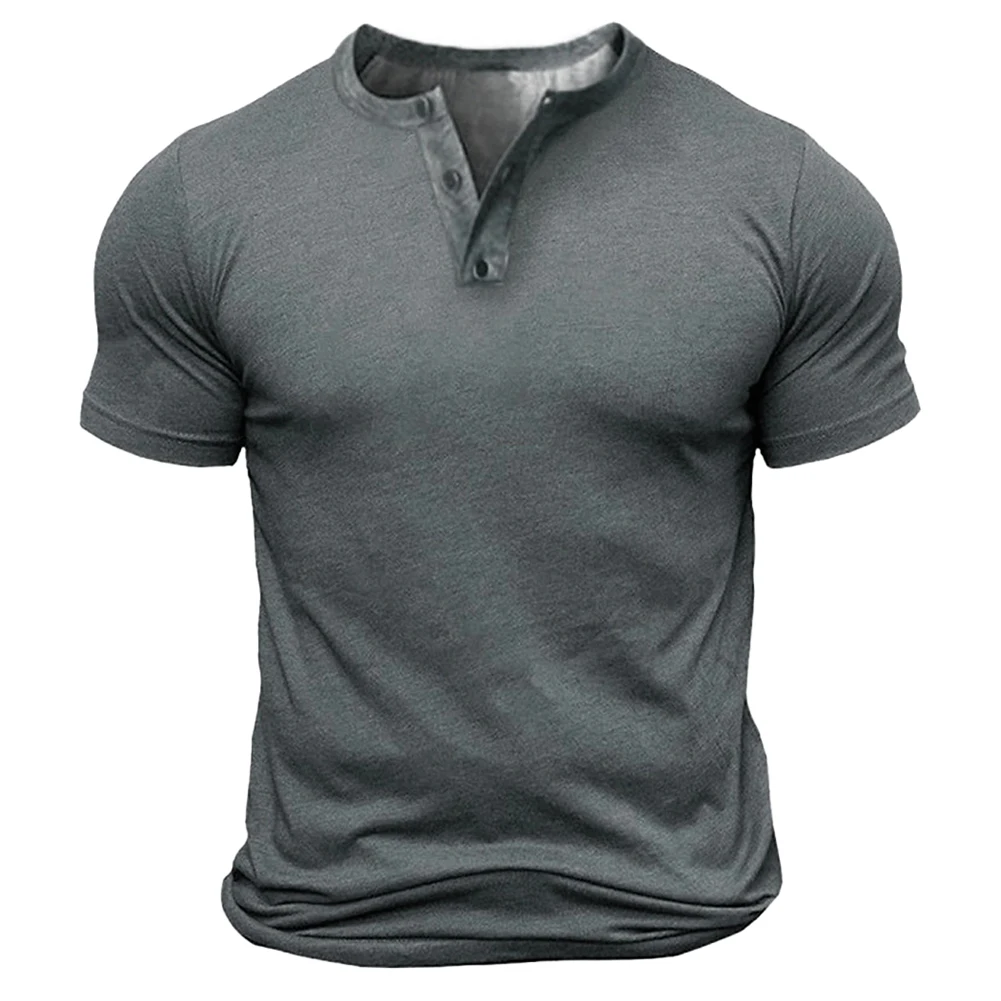 New Summer Men Button Henley V Neck Short Sleeve Vintage T-Shirt Tees Top Pullover Solid Color T Shirt For Man Clothing
New Summer Men Button Henley V Neck Short Sleeve Vintage T-Shirt Tees Top Pullover Solid Color T Shirt For Man Clothing