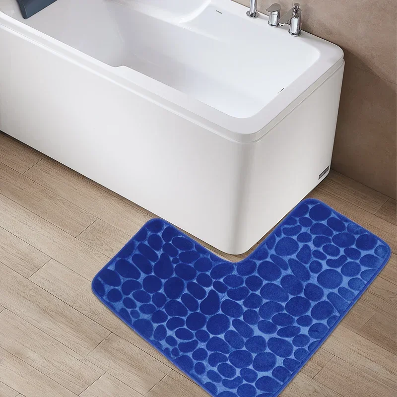 New Cobblestone Non-slip Bathroom Mat L-shaped Corner Toilet Mat Machine Washable Soft Absorbent WC Floor Mat Bath Shower Mats New Cobblestone Non-slip Bathroom Mat L-shaped Corner Toilet Mat Machine Washable Soft Absorbent WC Floor Mat Bath Shower Mats