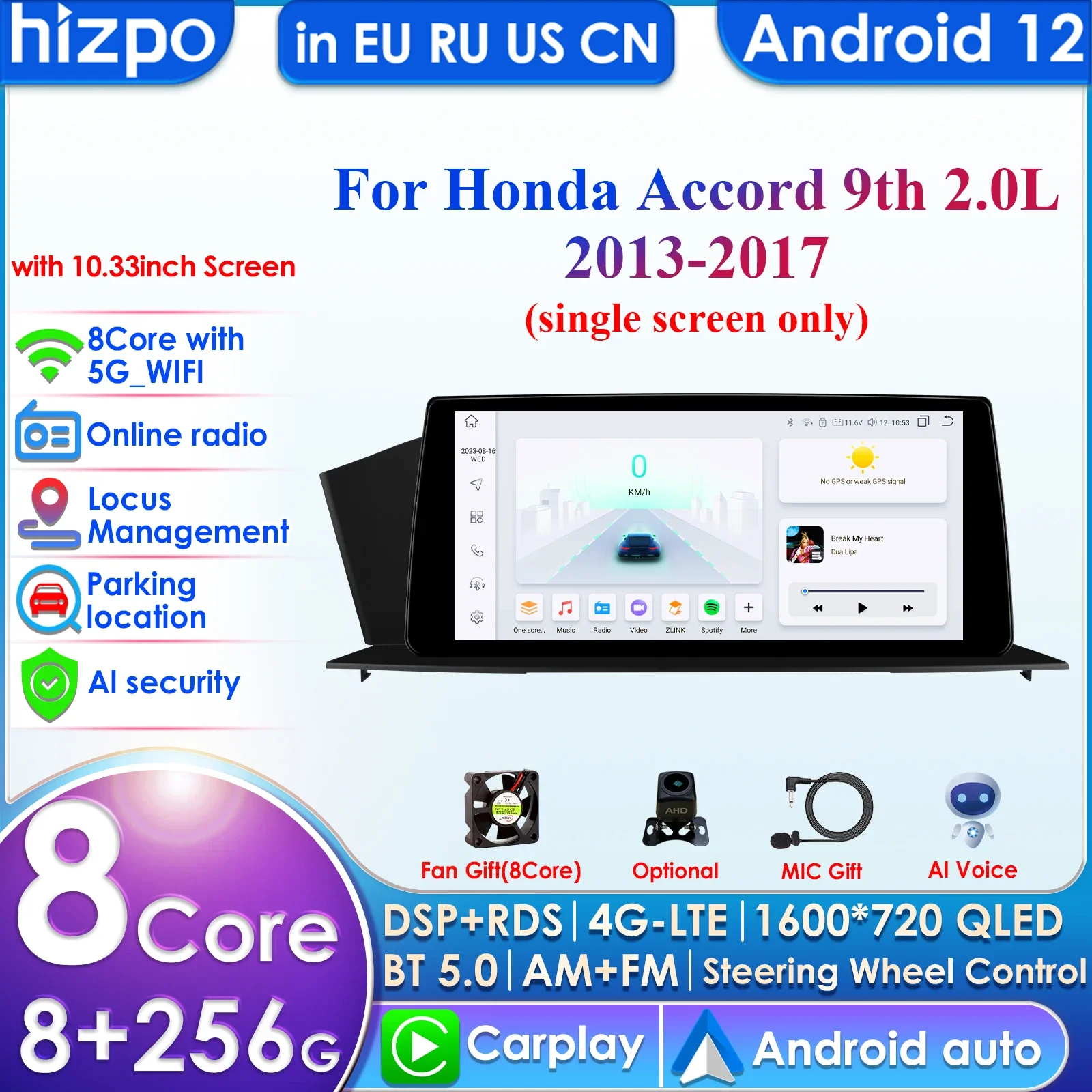 10.33''AI 2 Din Android Car Radio for Honda Accord 9 2.0L Single Screen Multimedia Video Player GPS Carplay 4G 2din Autoradio BT
10.33''AI 2 Din Android Car Radio for Honda Accord 9 2.0L Single Screen Multimedia Video Player GPS Carplay 4G 2din Autoradio BT