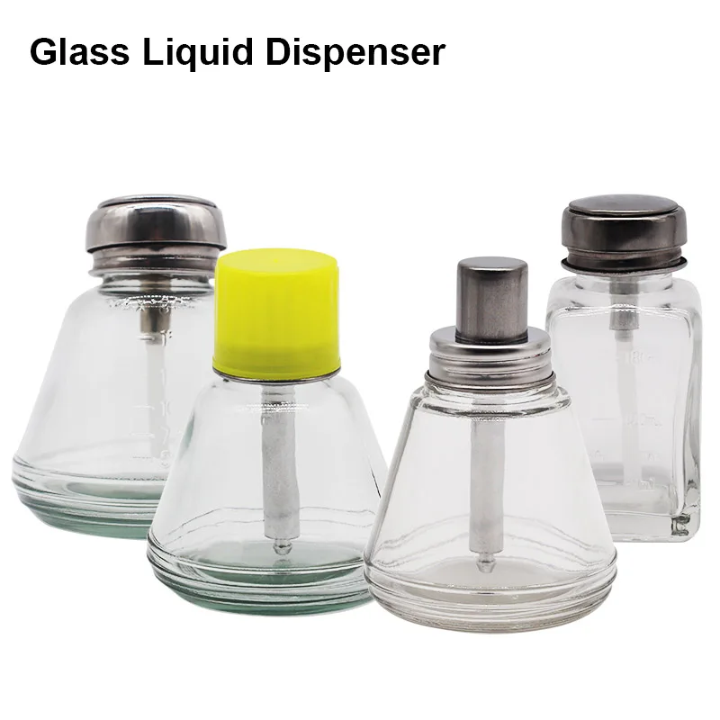 

B&R 180ML Rosin Flux Liquid Alcohol Bottle Press Pumping Glass Liquid Dispenser Glass Container Remover Cleaner Bottle