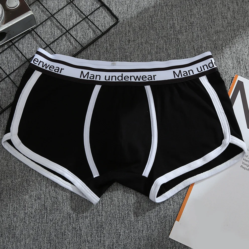 

Men Trunks U Convex Pouch Boxer Brief Color Matching Fashion Underwear Cotton Breathable Underpants Shorts Slip Homme