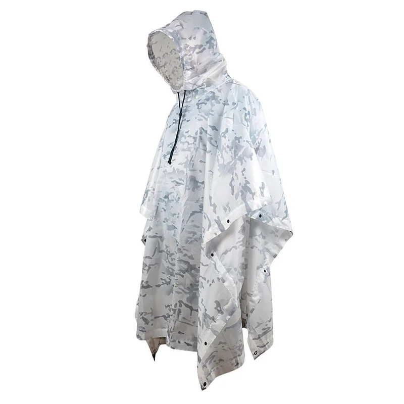 

Outdoor Hooded Breathable Rainwear Camo Poncho Army Tactical Raincoat Camping Hiking Hunting Birdwatching Suit Travel Rain Gears
