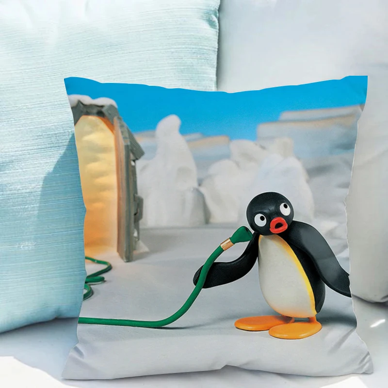 

P-pingu Couch Pillows Cushions for Bedroom Sofa Cushion Cover 40x40cm Throw Pillow Covers Decorative Decoration Living Room Bed