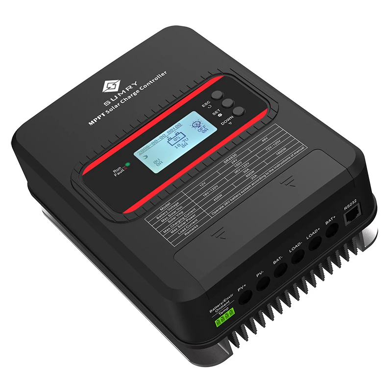 Sumray 100 Amp MPPT 12V/24V/48V DC auto 36Vset Solar Charge Controller with auto cooling fan Adjustable LCD Display
Sumray 100 Amp MPPT 12V/24V/48V DC auto 36Vset Solar Charge Controller with auto cooling fan Adjustable LCD Display