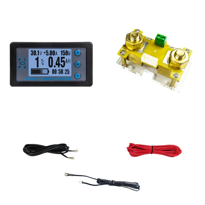 VA9510 Battery Capacity Manager LCD Digital Voltage Current Power Meter Battery Capacity Coulometer 120V 100A Easy Install
VA9510 Battery Capacity Manager LCD Digital Voltage Current Power Meter Battery Capacity Coulometer 120V 100A Easy Install