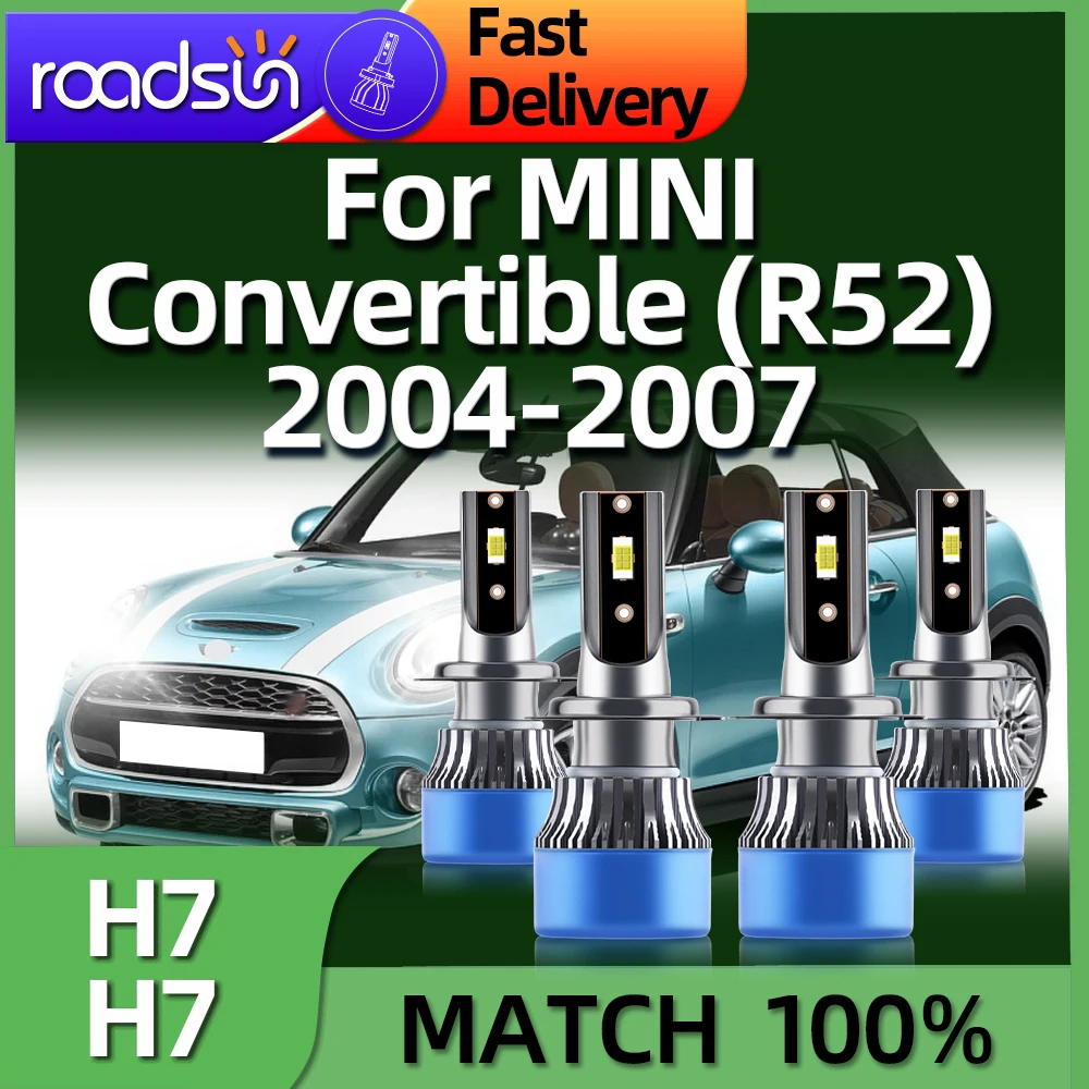 4Pcs 42000LM H7 LED Headlights 6000K Car Bulbs High Low Beam Kit For MINI Convertible (R52) 2004 2005 2006 2007
4Pcs 42000LM H7 LED Headlights 6000K Car Bulbs High Low Beam Kit For MINI Convertible (R52) 2004 2005 2006 2007