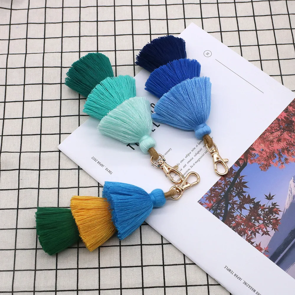 Triple Layer Cotton Tassel Keychain - Macrame Bag Charm 6 Sbfd4a337f6d64c16a1774ff9352d36d6X