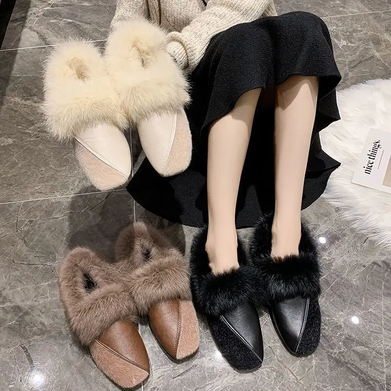 Women Fluffy Rabbit Fur Flats Female Autumn Winter Plush Warm Loafers Lady Non-slip Soft-soled Maternity Driving Shoes Ballet
Women Fluffy Rabbit Fur Flats Female Autumn Winter Plush Warm Loafers Lady Non-slip Soft-soled Maternity Driving Shoes Ballet