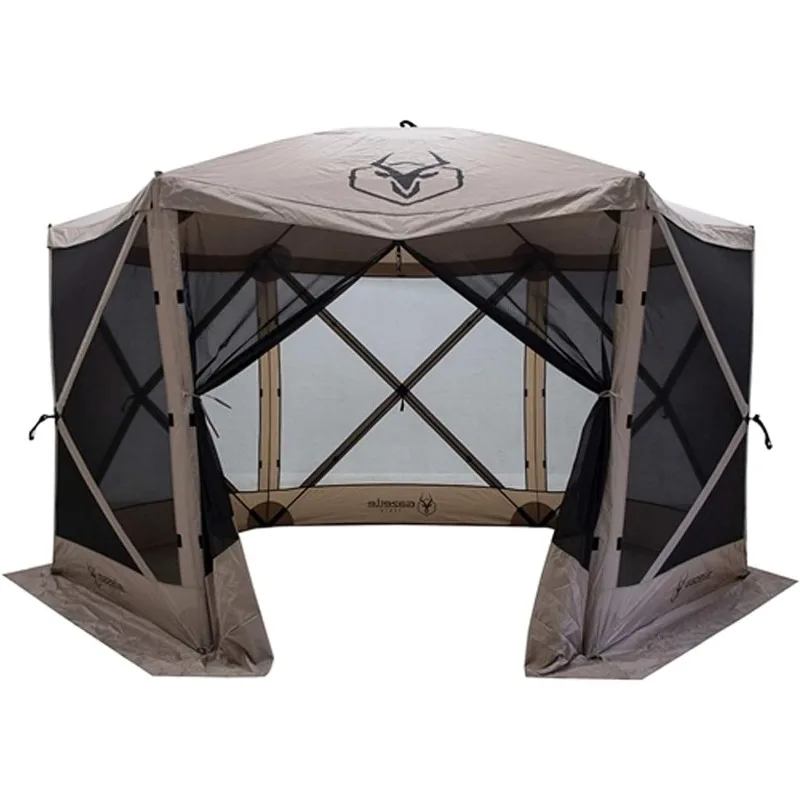 Pop Up 6 Sided Portable Hub Gazebo Screen Canopy Tent with Large Main Door, Wind Panels, and Screens, Desert Sand
Pop Up 6 Sided Portable Hub Gazebo Screen Canopy Tent with Large Main Door, Wind Panels, and Screens, Desert Sand