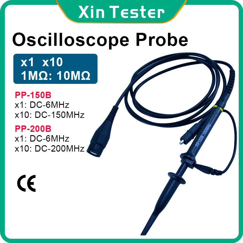 

Xin Tester Digital Oscilloscope Probe 150/200MHz X1 X10 Osciloscopio Test Probes accessories PP-150B PP-200B