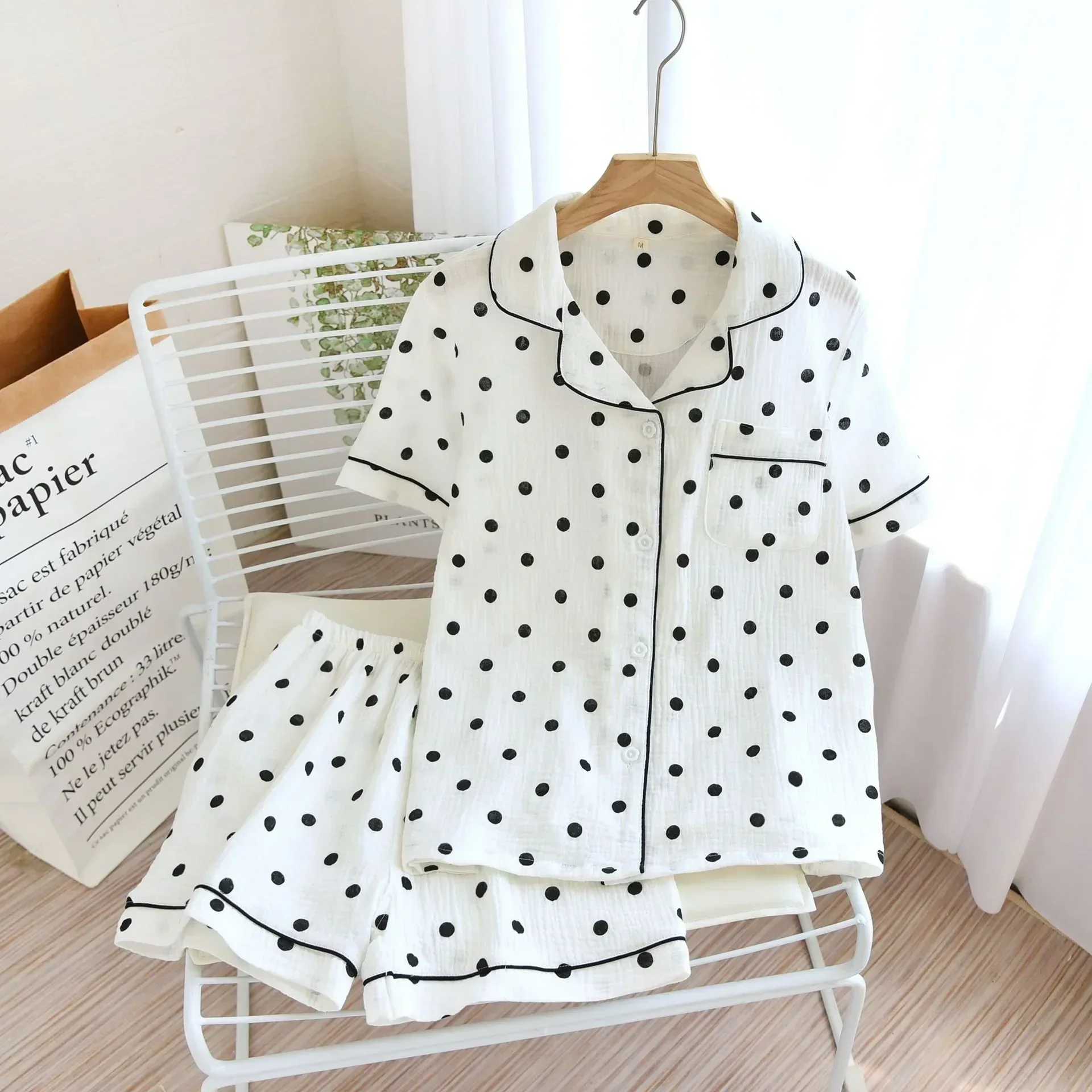 Short Summer Wears Pure New Sets Shorts Women's Pajamas Dot Night Sleeve For Print Cotton Nightwears Ladies Women
Short Summer Wears Pure New Sets Shorts Women's Pajamas Dot Night Sleeve For Print Cotton Nightwears Ladies Women