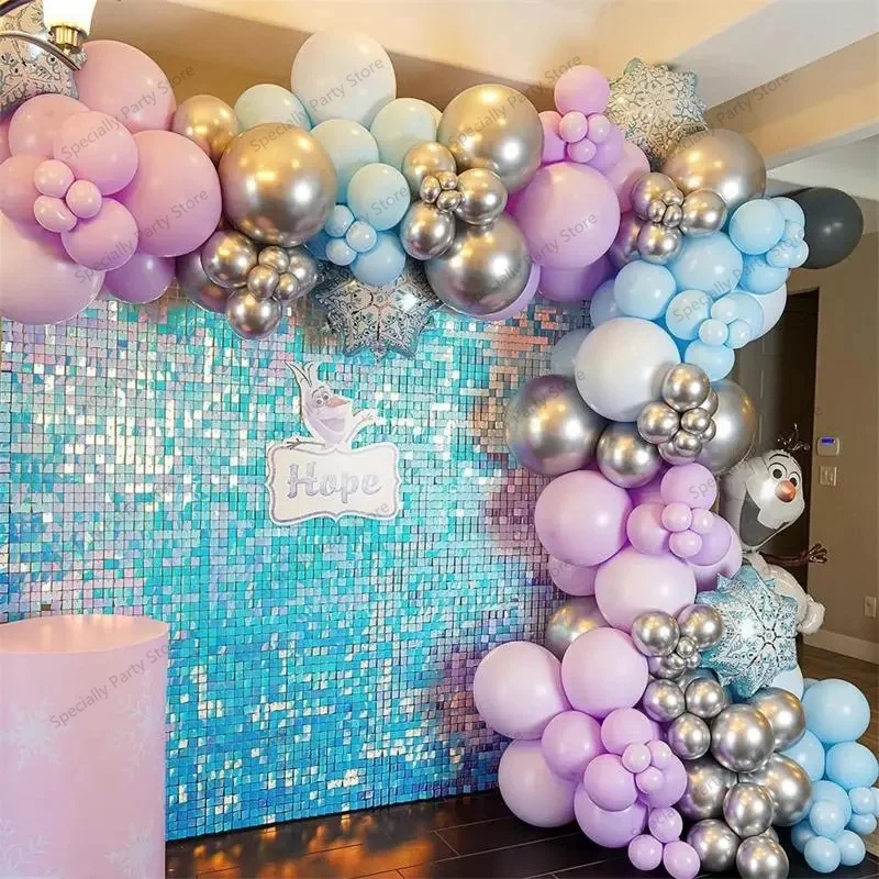 

112pcs Frozen Theme Balloons Garland Arch Kit Snowflake Elsa Olaf Foil Globos Girls Birthday Party Baby Shower Decoration Global