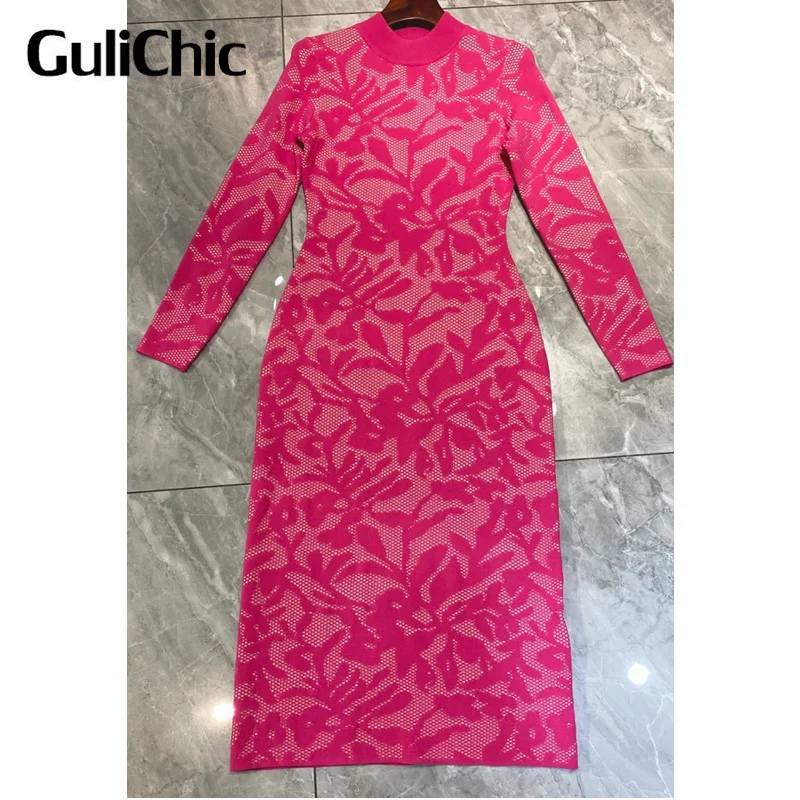 8.29 GuliChic Women Elegant Temperament Stand Collar Long Sleeve Slim Stretch-Lace Jacquard Knitted Dress
8.29 GuliChic Women Elegant Temperament Stand Collar Long Sleeve Slim Stretch-Lace Jacquard Knitted Dress